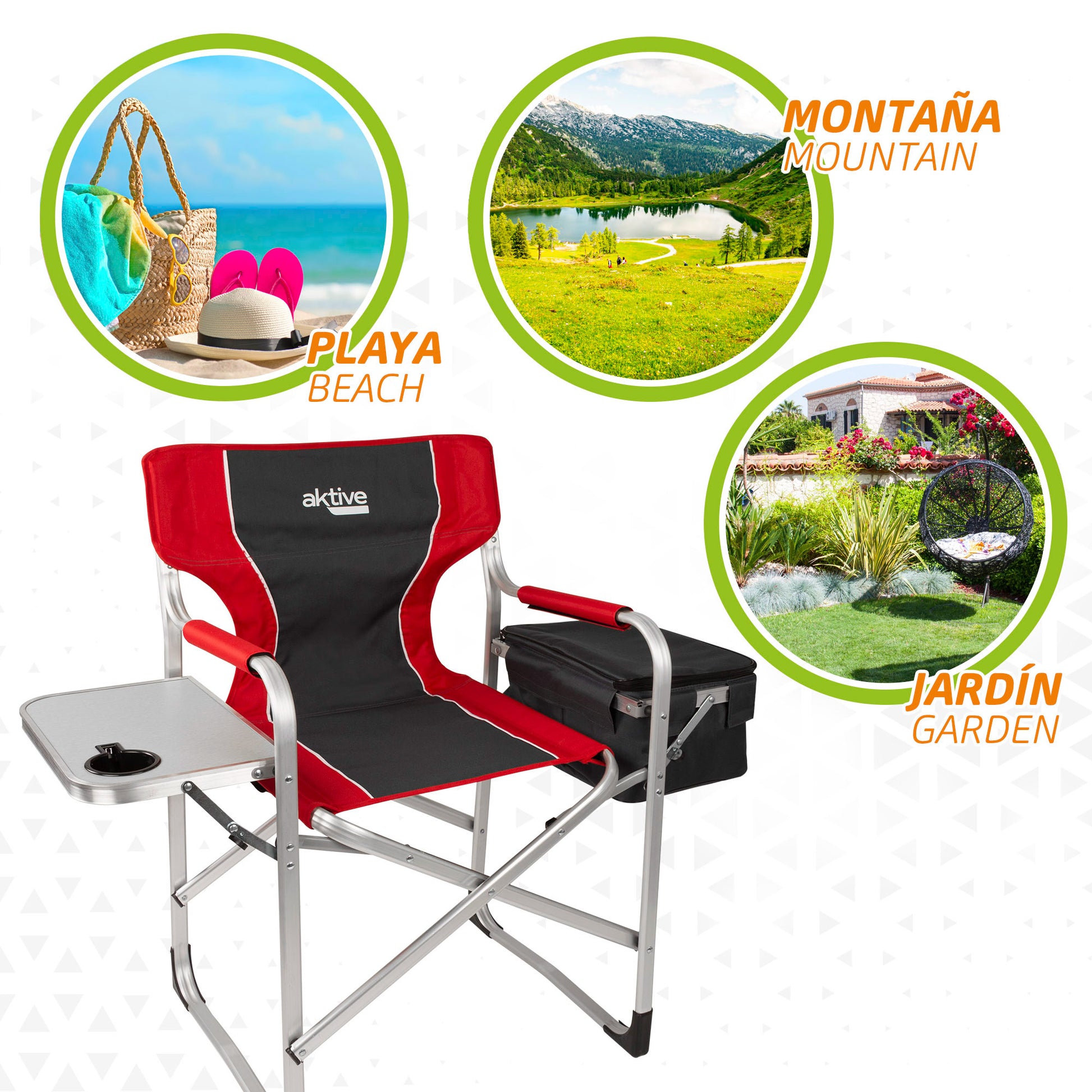 Pack 2 Sillas Camping Director C/mesa Y Bolsa Térmica Aktive_5