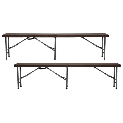 Pack 2 Bancos Plegables Catering Efecto Ratán 180x30x43cm 7house_0