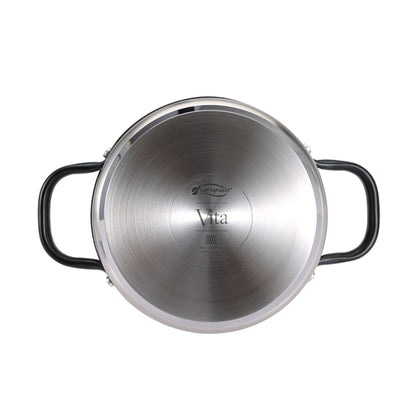 Cacerola 20x8.5 Cm Con Tapa Acero Inoxidable Apta Para Inducción San Ignacio Vita_4