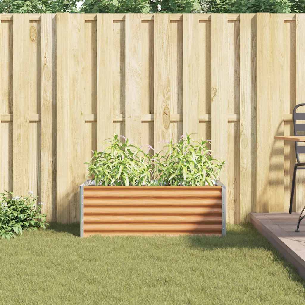 Arriate Elevado Marrón Claro 98 X 50 X 36 Cm Acero Galvanizado_3