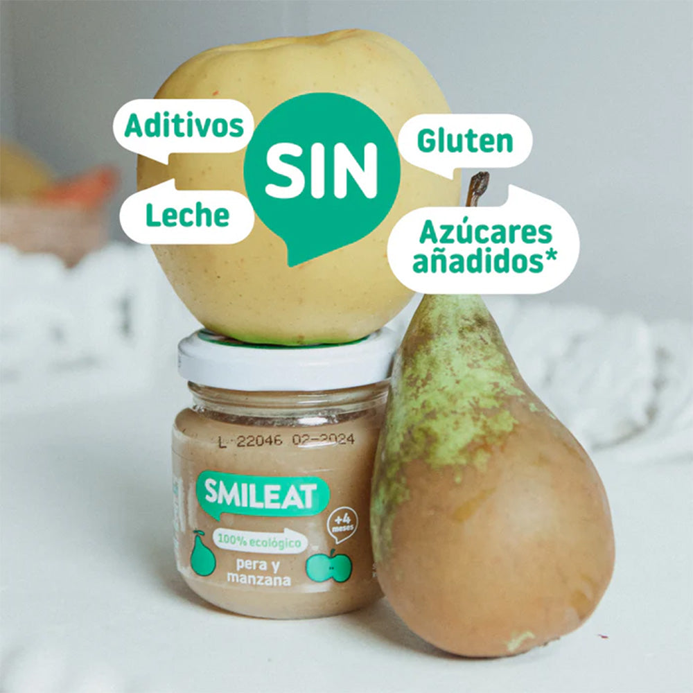 Smileat Organic Pêra e Maçã Pote +6 meses, 130g