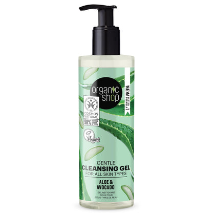 Gel de Limpeza Suave Organic Shop Aloe e Abacate 200 ml