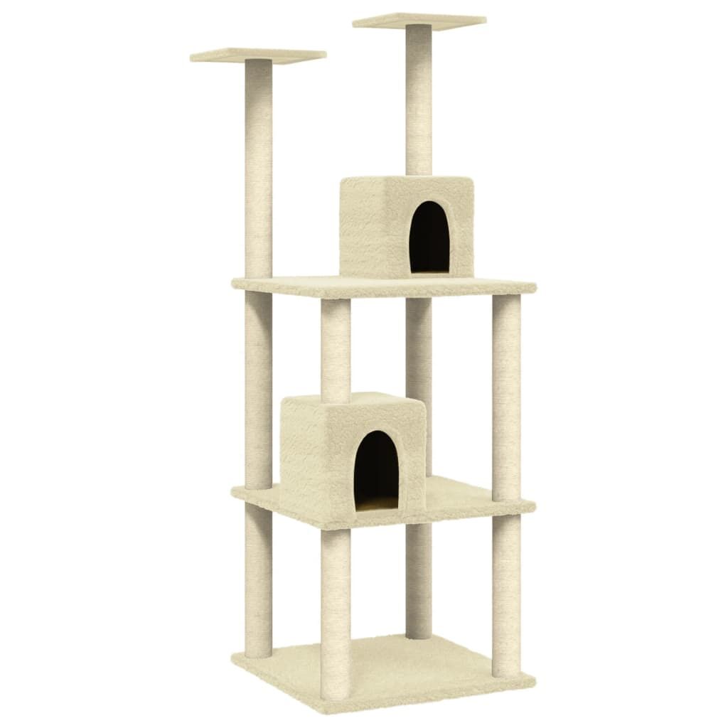 Vidaxl Rascador Para Gatos Con Postes De Sisal Color Crema 141 Cm_0