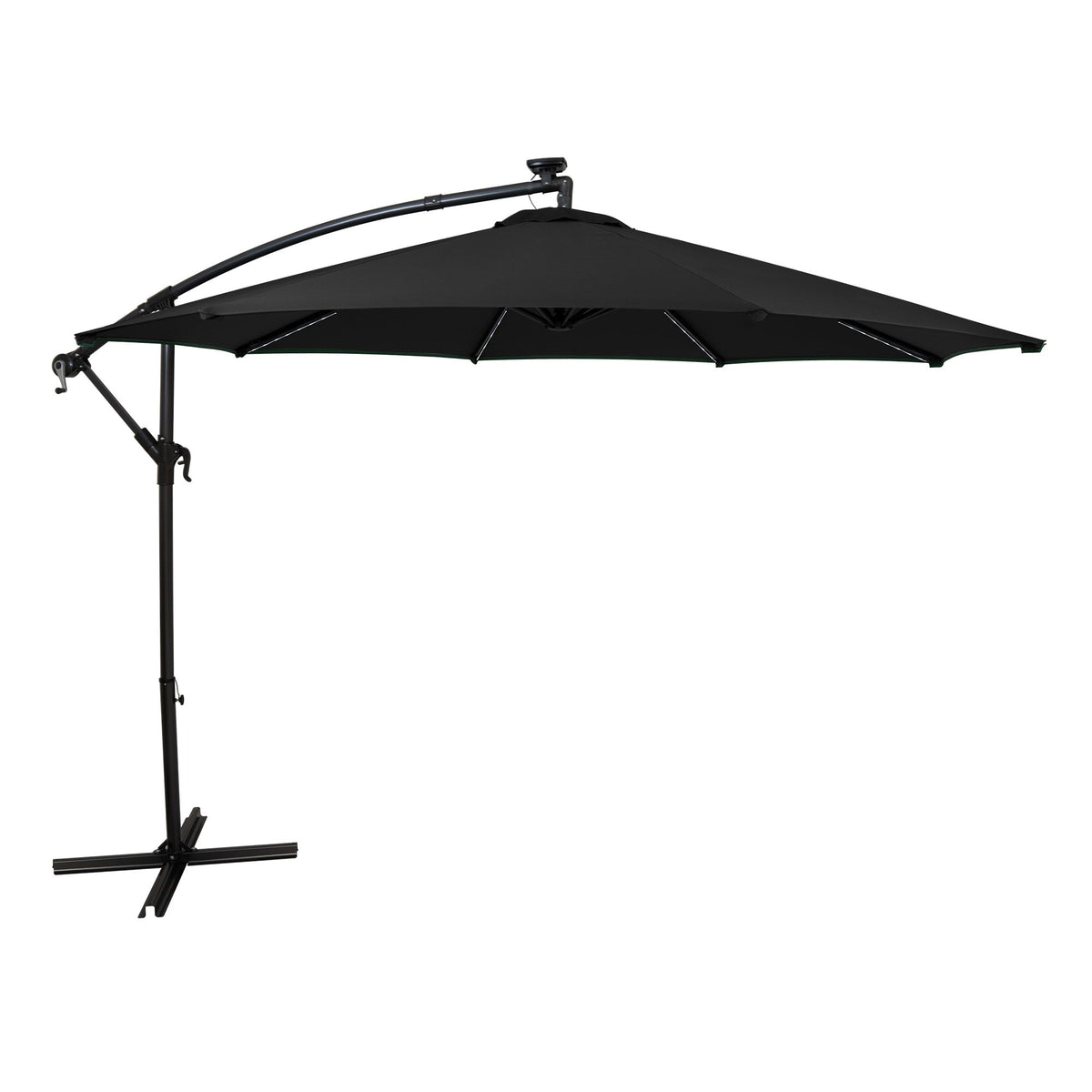 Parasol Excéntrico Led De 3 M – Negro_0