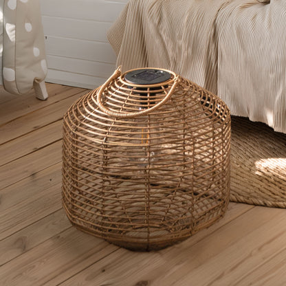 Wellhome Lámpara Solar Ratán Beige Ø30cm_3