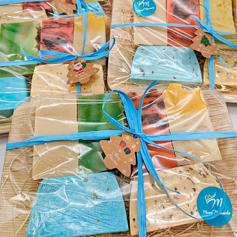 Set 6 Jabones Naturales - Cesta Jabones Hechos Con Aceite De Oliva - Regalo Original Días Especiales - Todo Tipo De Piel_1