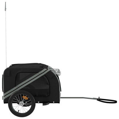 Remolque Bicicleta Para Mascotas Hierro Tela Oxford Negro Gris_5