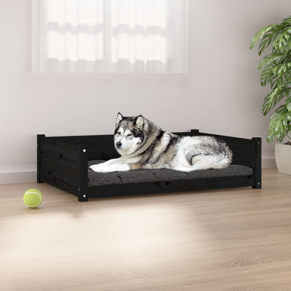 Vidaxl Cama Para Perros Madera Maciza De Pino Negro 105,5x75,5x28 Cm_1