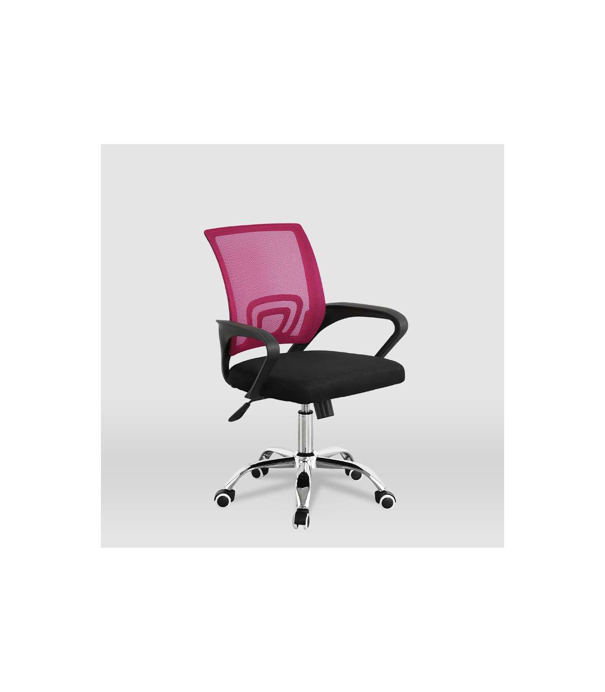 Silla De Estudio Juvenil Martina En Rosa Y Negro. Alto: 88-98, Ancho: 57, Fondo: 53.5_1
