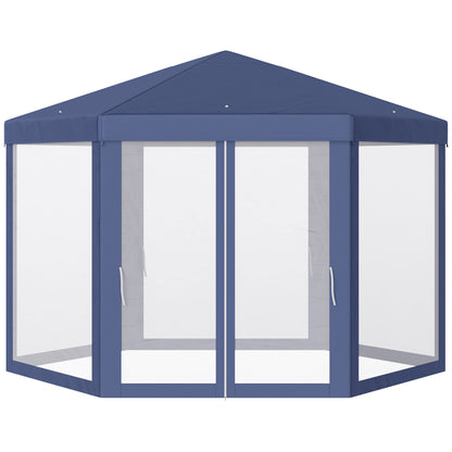 Outsunny Carpa Jardín Cenador Hexágonal Pabellón Gazebo Con Mosquitera 3 Color_0