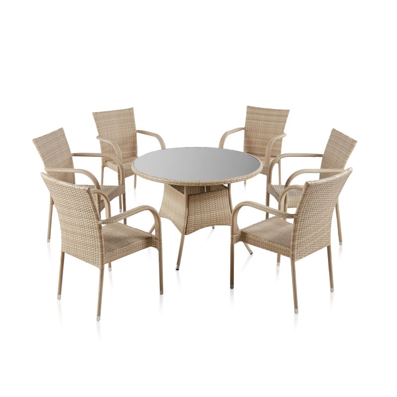 Mesa Redonda De Exterior Kiba Rattán, Rattan, 105 X 73 X 105_3