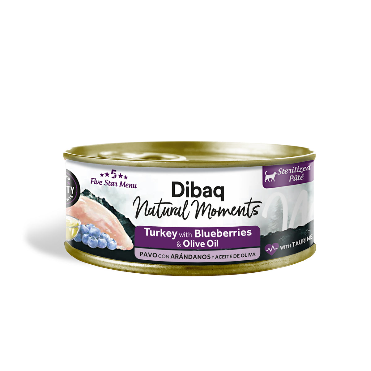 Dibaq Natural Moments 5 Star Esterilizado Pavo Con Arándanos, 12 Latas X 70gr_1