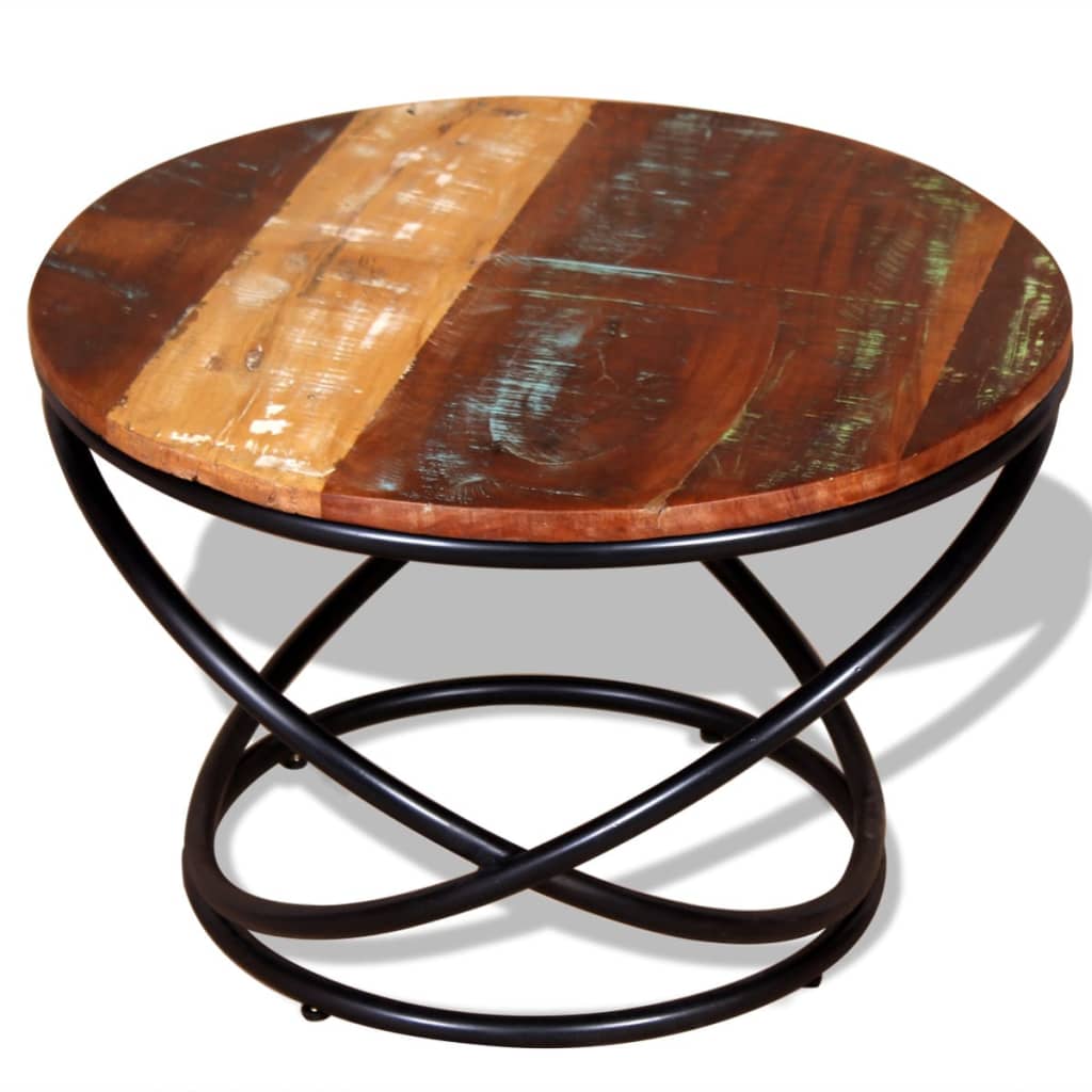Mesa De Centro De Madera Maciza Reciclada 60x60x40 Cm_1