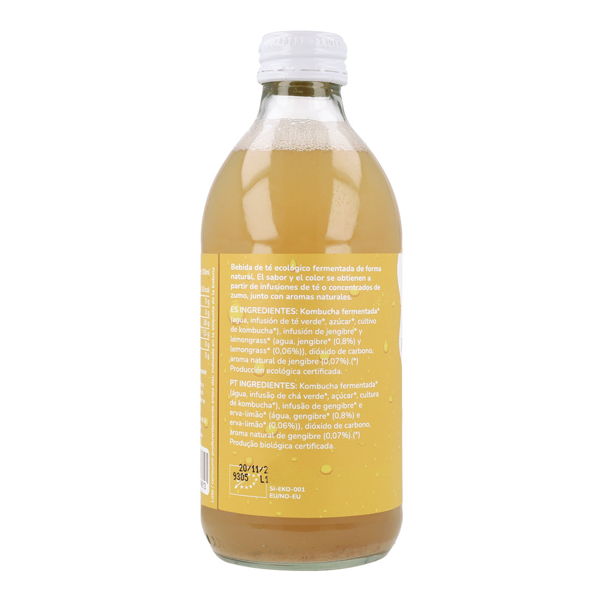 Embalagem de 6 Kombucha ECO Gengibre e Erva-príncipe Planeta Huerto 330 ml