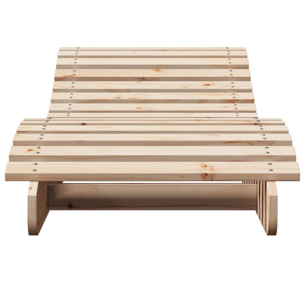 Tumbonas De Madera Maciza De Pino 2 Unidades 205x60x31,5 Cm / Vetonek_5