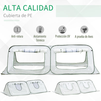 Outsunny Mini Invernadero Jardín Pop Up 240x120x75 Cm Con 4 Puertas Enrollables_5