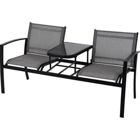 Banco de jardim de 2 lugares com mesa acoplada