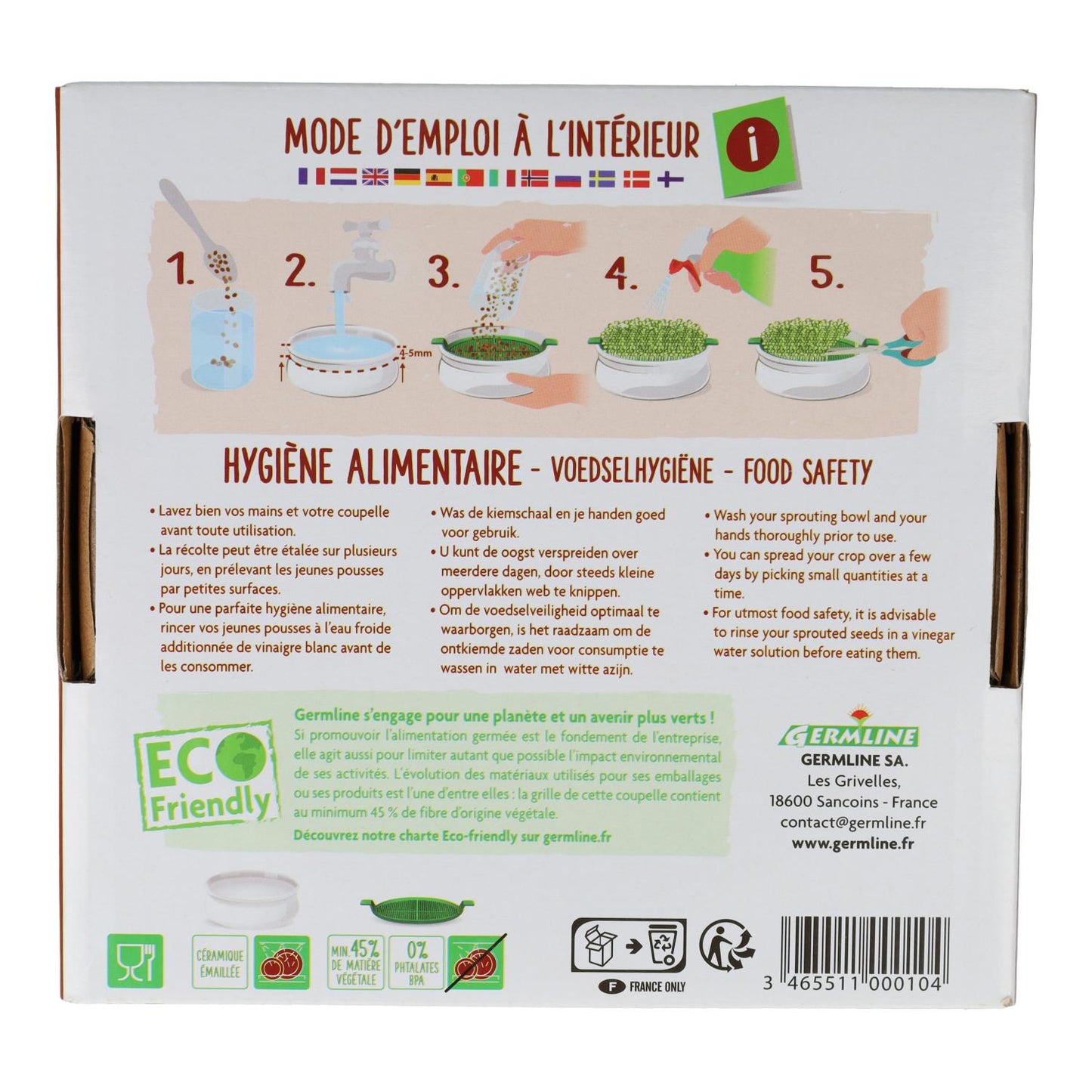 GermLine Taça de germinação com grade de plástico