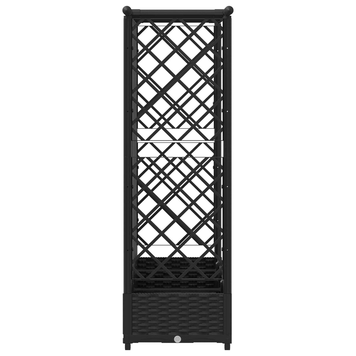 Cama Elevada Con Trellis Y Techo Negro 202,5 X 40 X 121 Cm Pp_3