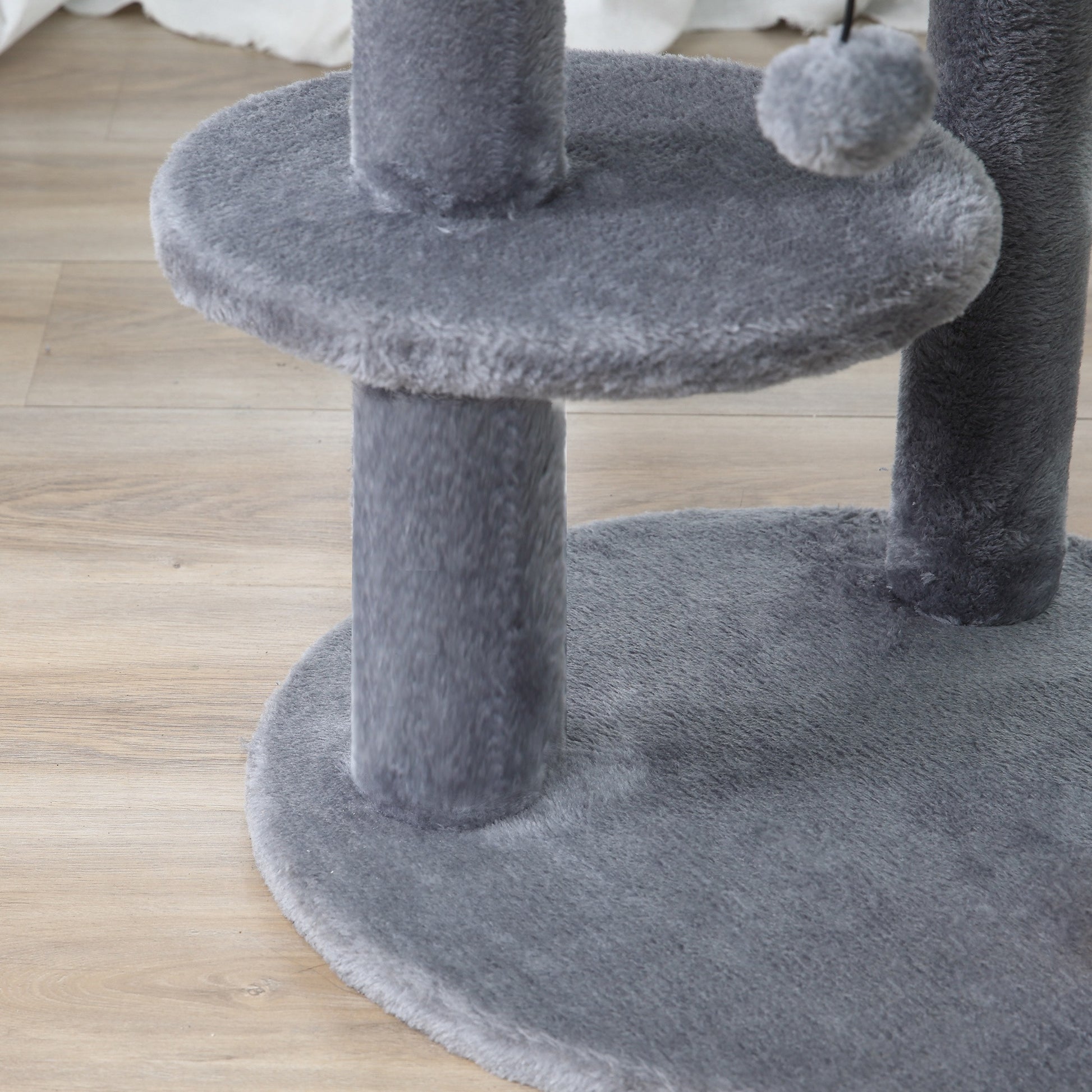 Pawhut Árbol Rascador Para Gatos 104 Cm Con Plataformas Refugio Postes De Sisal_4