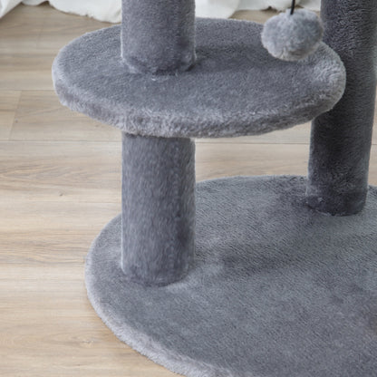 Pawhut Árbol Rascador Para Gatos 104 Cm Con Plataformas Refugio Postes De Sisal_4