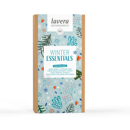 Caixa oferta para cuidados sensíveis com a base de artigos essenciais de inverno Lavera 129 gr