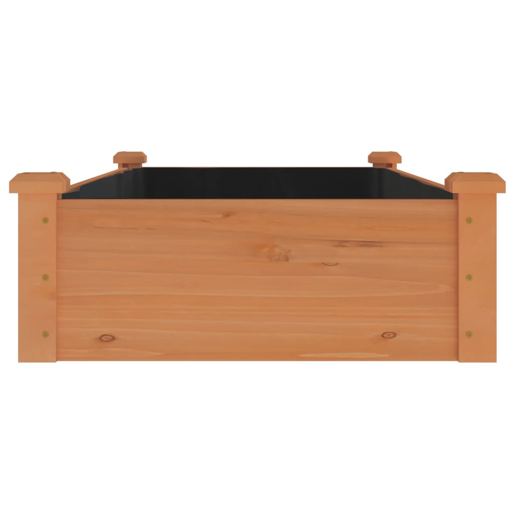 Jardinera Arriate Forro Madera Maciza Abeto Marrón 120x60x25 Cm_4