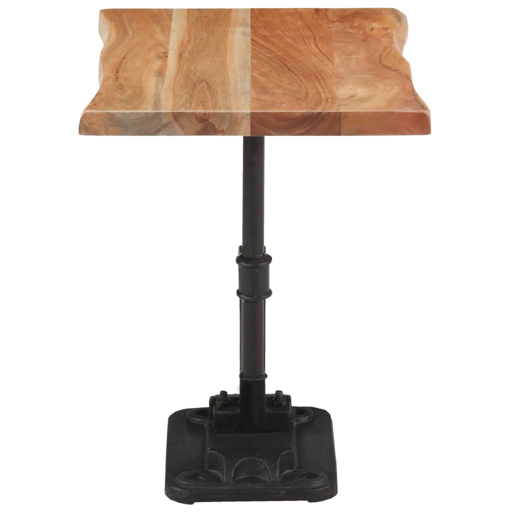 Mesa Auxiliar Madera Maciza Acacia Y Hierro Fundido 45x35x48 Cm_1
