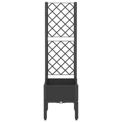 Jardinera Con Enrejado Pp Negro 40x40x142 Cm_2