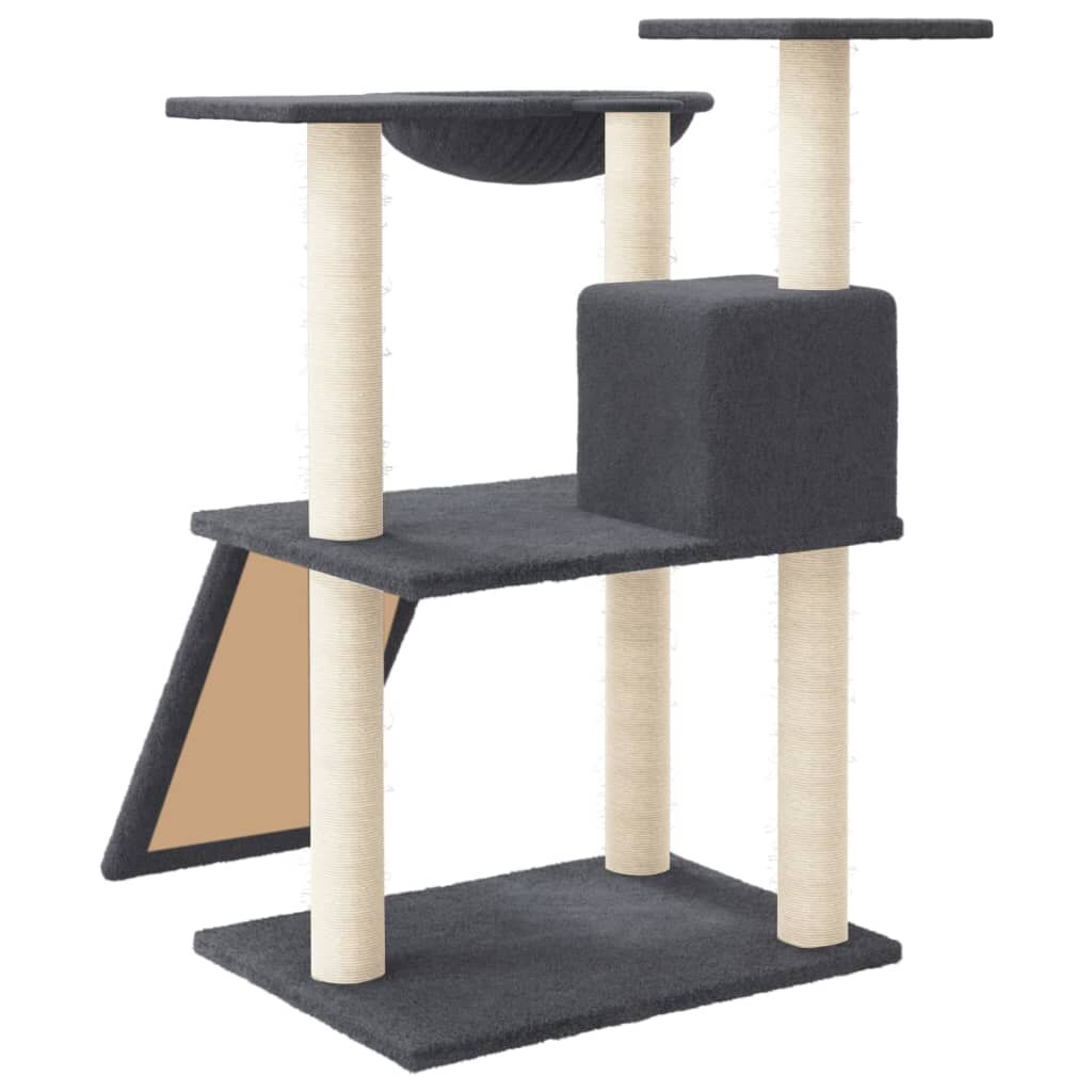 Vidaxl Rascador Para Gatos Con Postes De Sisal Gris Oscuro 83 Cm_4