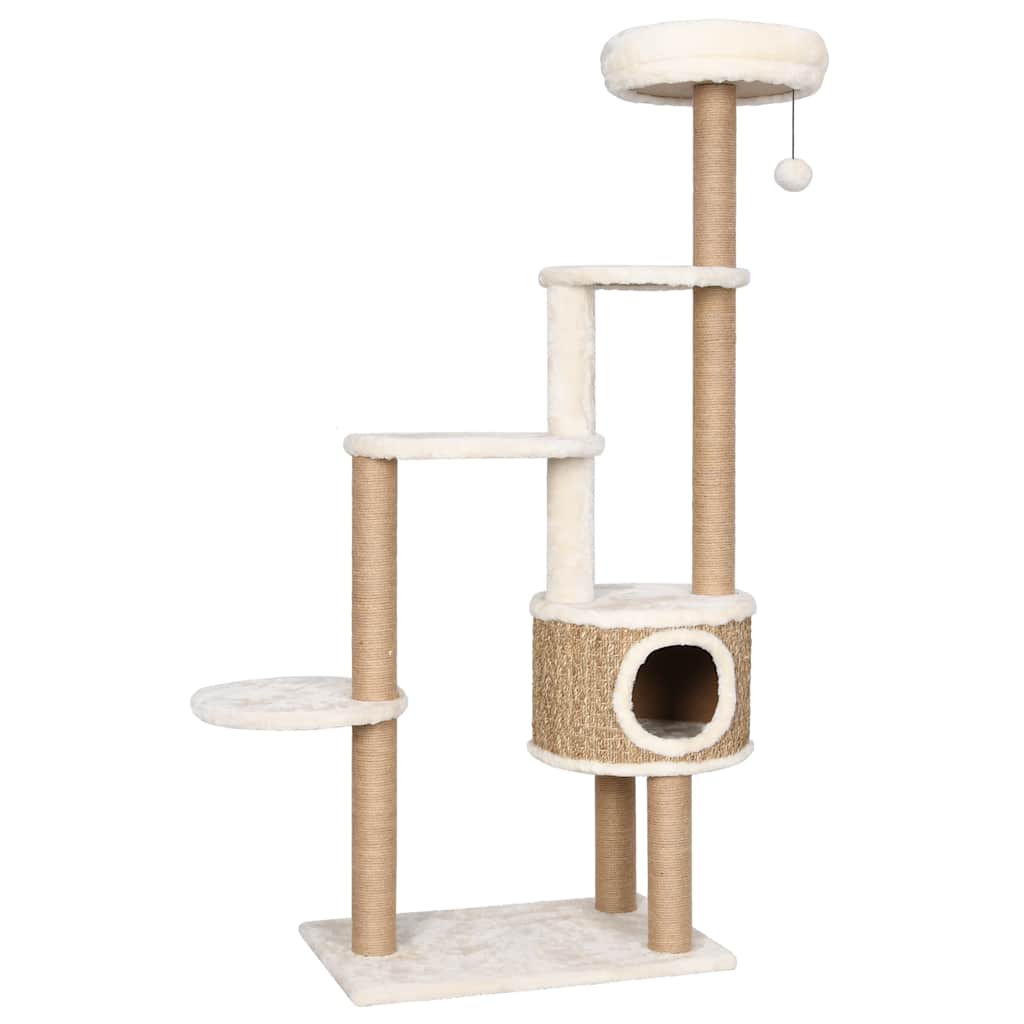 Árbol Para Gatos Cojín Lujo Poste Rascador Hierba Marina 148 Cm_0