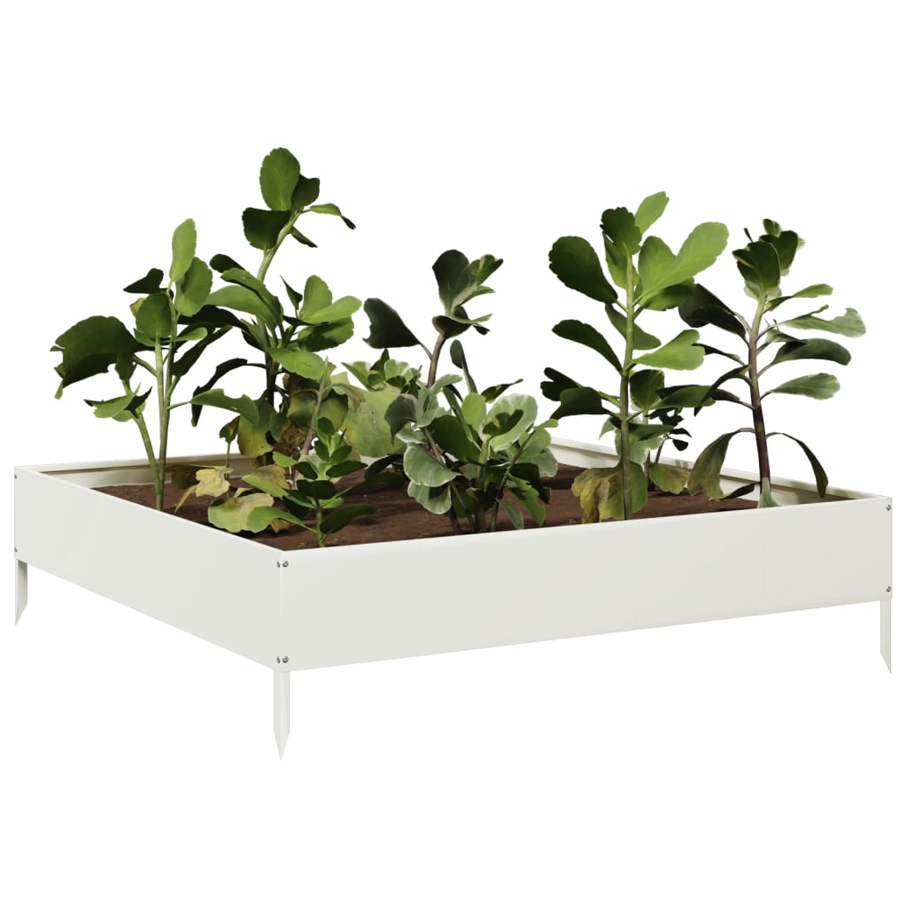 Arriate De Acero Blanco 100x100x26 Cm_2