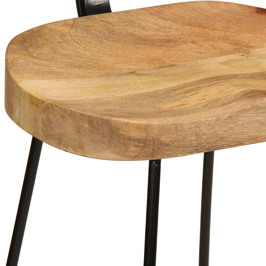 Taburetes De Barra 2 Uds 49x43x103 Cm Madera Maciza De Mango_4