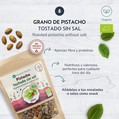 Grano de pistacho tostado sin sal Eco Planeta Huerto 250 g