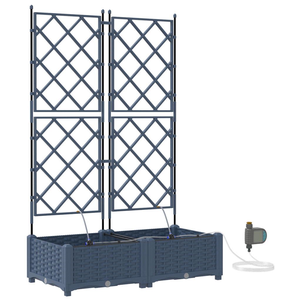 Vidaxl Jardineras Gris 80 X 40 X 126 Cm Acero_0