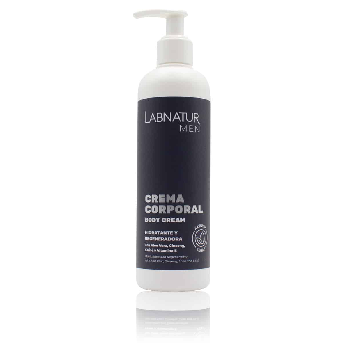 Crema Corporal para Hombre Labnatur 300 ml | Aloe Vera, Karité y Ginseng | Hidratación y Rápida Absorción | Vegano_0