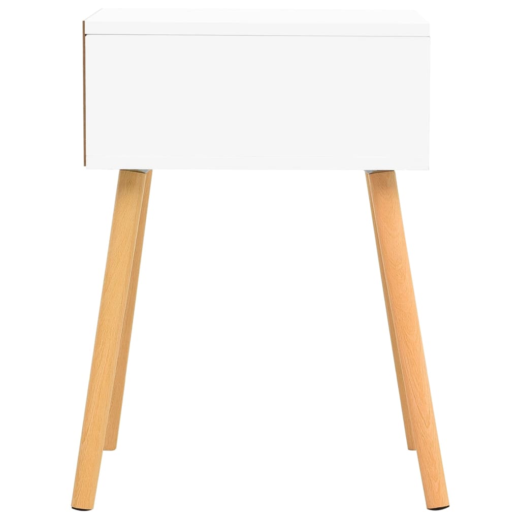 Mesita De Noche Madera Ingeniería Blanco Y Sonoma 40x40x56 Cm_2