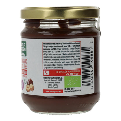 Creme de Avelã e Cacau teor reduzido de açúcar Naturgreen 200 g