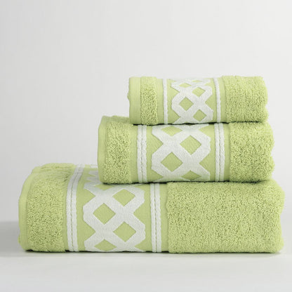 Juego De 3 Toallas De Baño De Algodón De Rizo 450 Gr/m2, De 50x30; 100x50; 150x100 Cm., Color Verde Agua_5