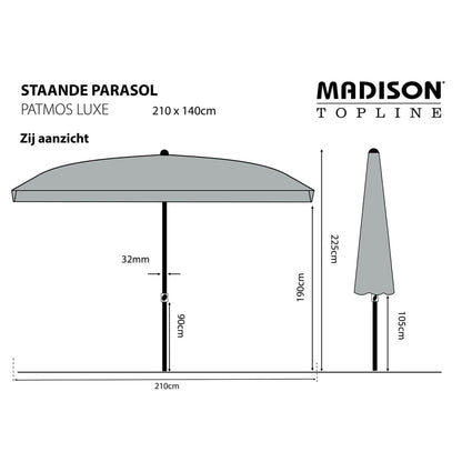 Madison Sombrilla Rectangular Patmos Luxe Verde Salvia 210x140 Cm_2