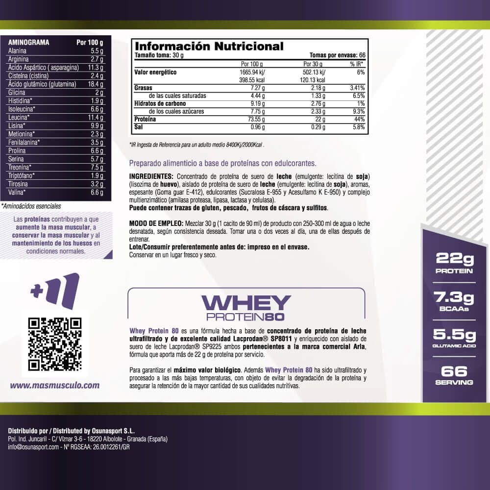 Whey Protein80 - 2 Kg - Caramelo Cremoso - Aumenta La Masa Muscular - Masmusculo_5