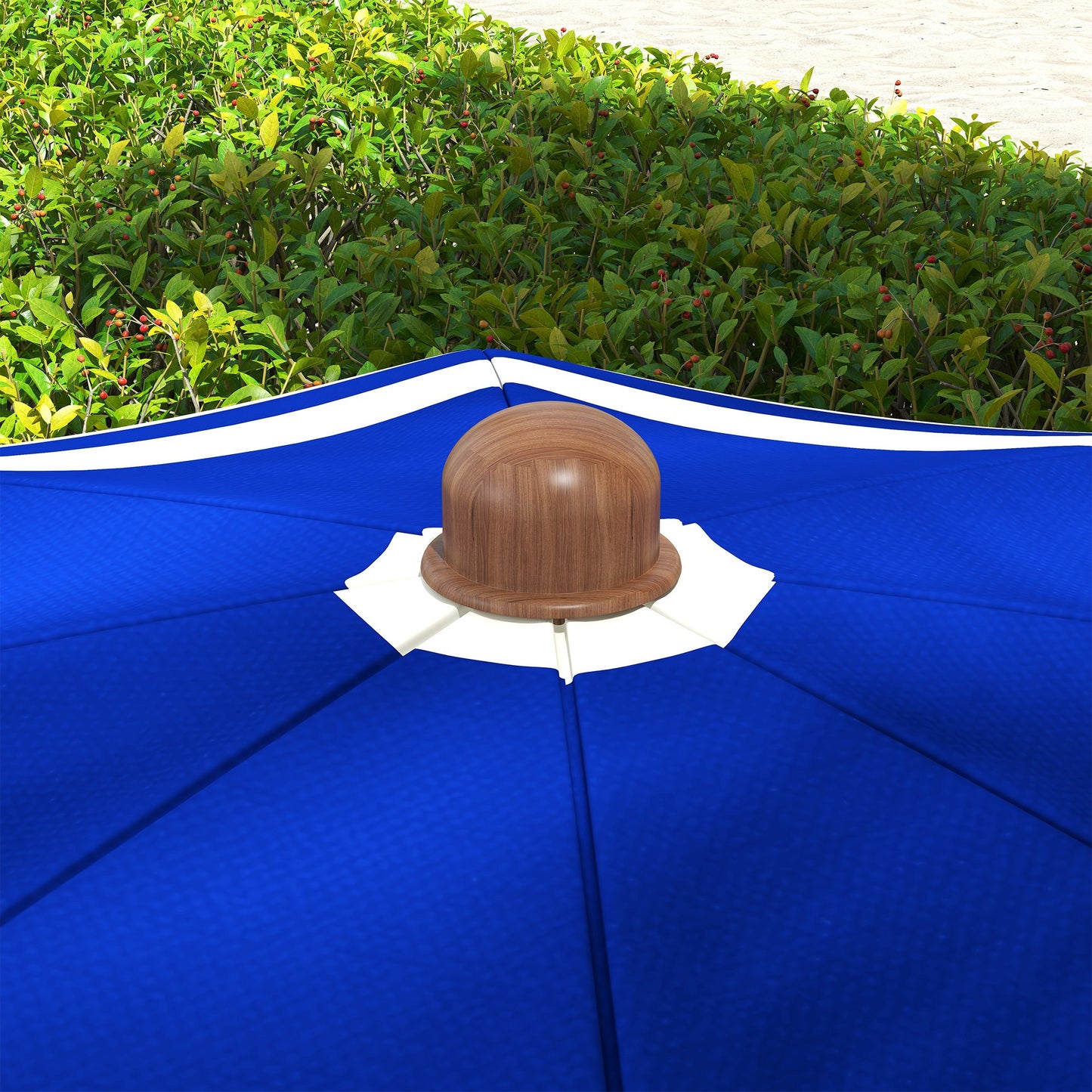 Outsunny Sombrilla De Playa Grande Ø190x210 Cm Protección Uv40+ Azul Y Blanco_3