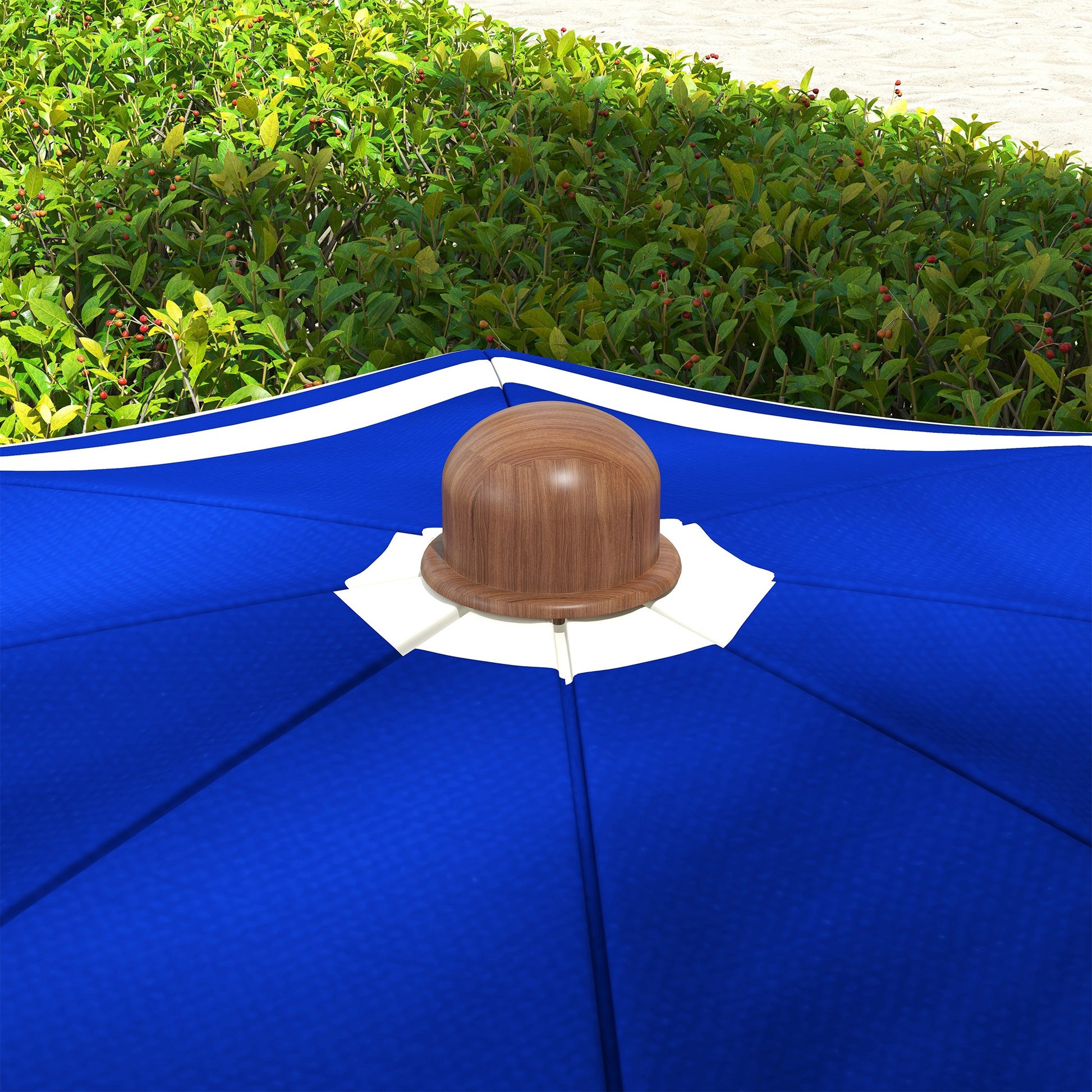 Outsunny Sombrilla De Playa Grande Ø190x210 Cm Protección Uv40+ Azul Y Blanco_3