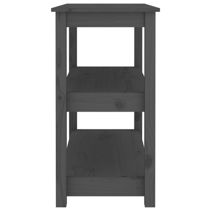 Mesa Consola De Madera Maciza De Pino Gris 80x40x74 Cm_4