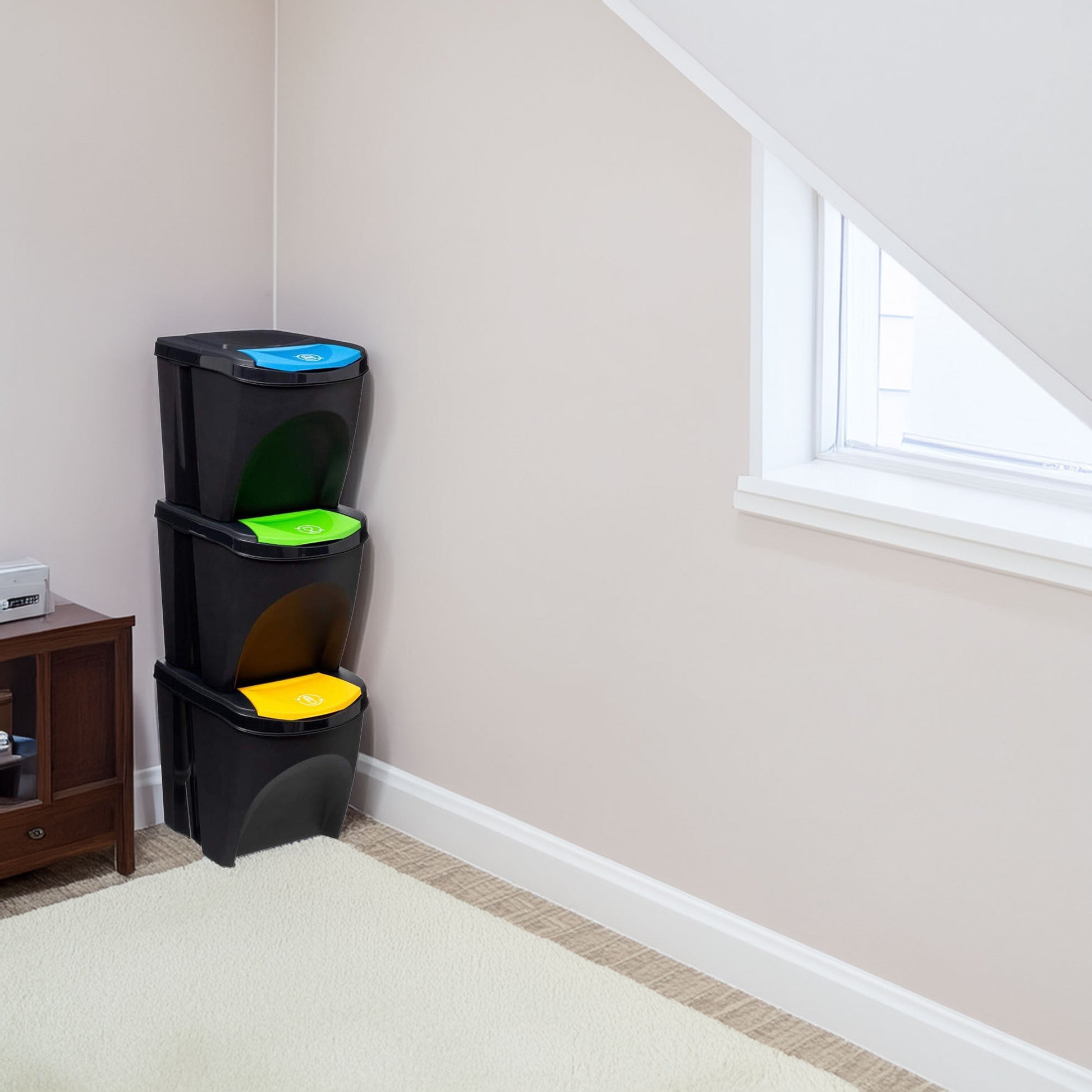 Wellhome Papelera X3 Plástico 25l Clasificación_3