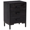 Mesa de cabeceira de madeira maciça de pinho reciclado preto 40x30x55 Cm