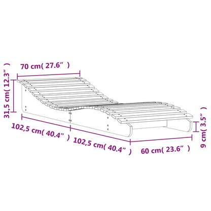 Tumbona De Madera Maciza De Pino 205x70x31,5 Cm / Vetonek_5