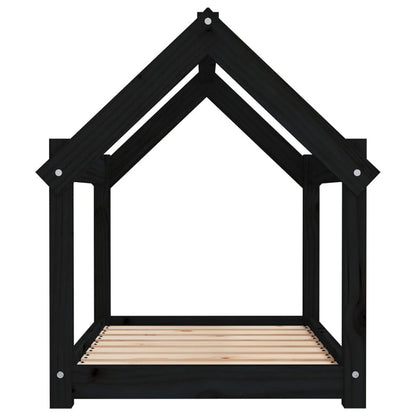 Vidaxl Cama Para Perros Madera Maciza De Pino Negro 81x60x70 Cm_5