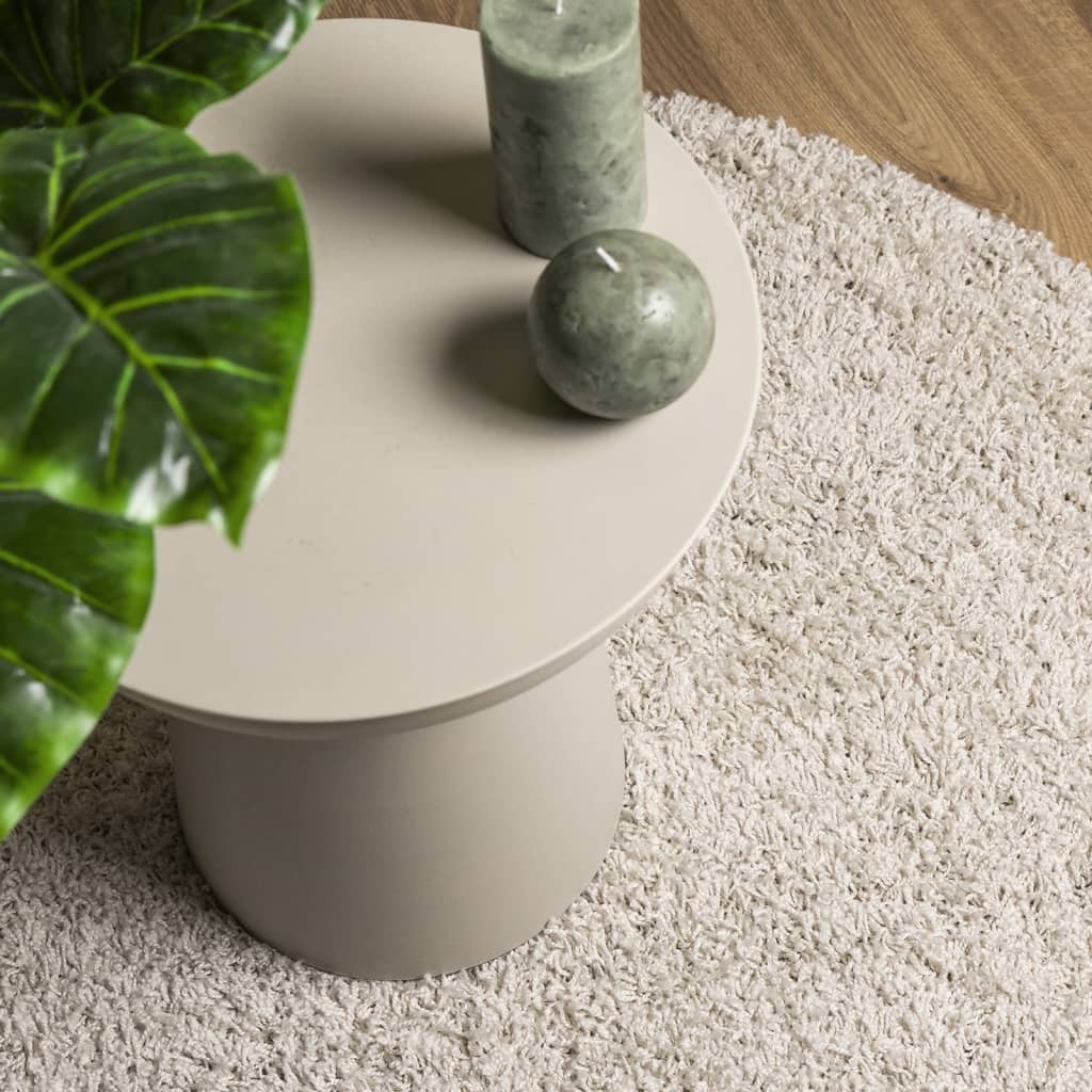Alfombra Peluda De Pelo Largo Moderna Pamplona Crema Ø 100 Cm / Vetonek_0