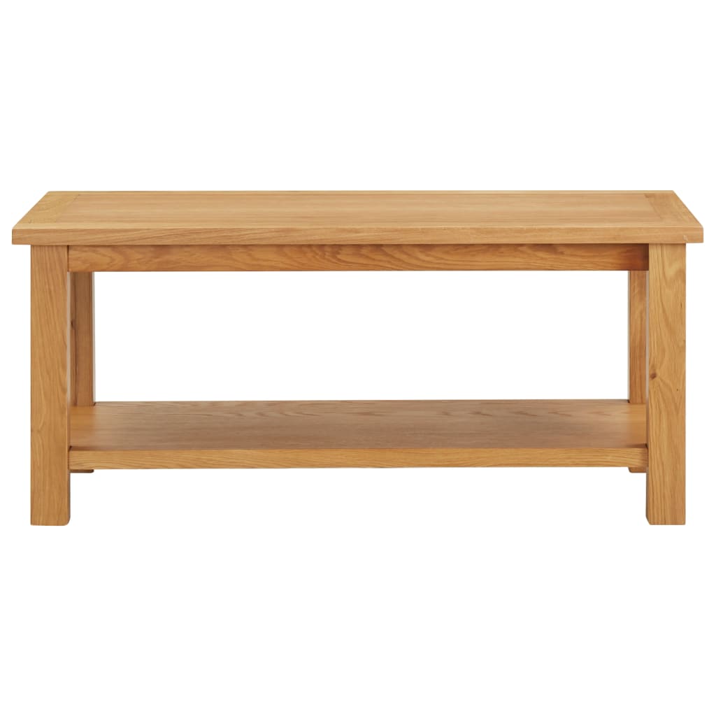 Mesa De Centro De Madera Maciza De Roble 110x55x40 Cm_0